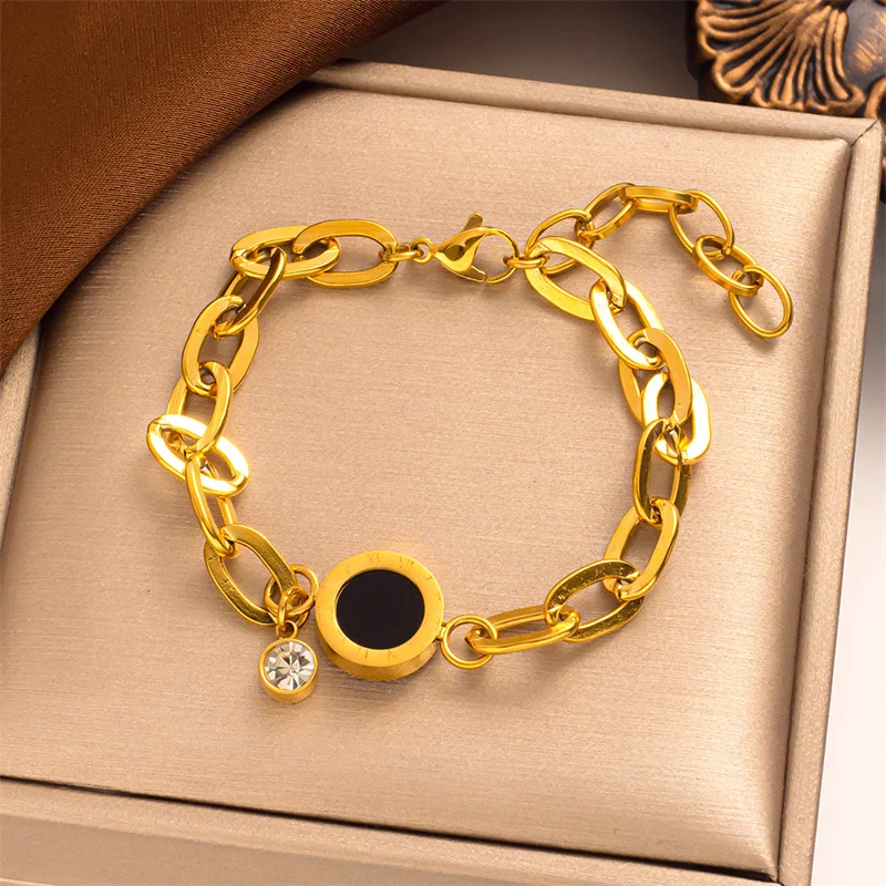 Толстая цепь из нержавеющей стали 316L потяните искусственную кожу На Руку Парные