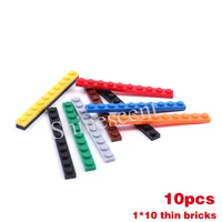 10pcs classic size building blocks smooth thin basic bricks 1x10 dots toys compatible with all major brands for children 6 ages
