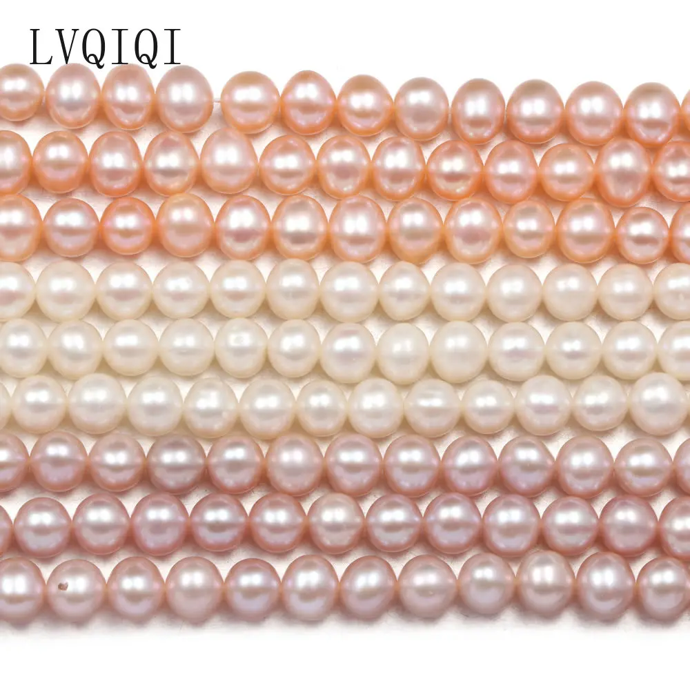 

LVQIQI Fine Natural Freshwater Pearls Bead Round Pearl Loose Spacer Beads For Jewelry Making DIY Bracelet Necklace Accessories