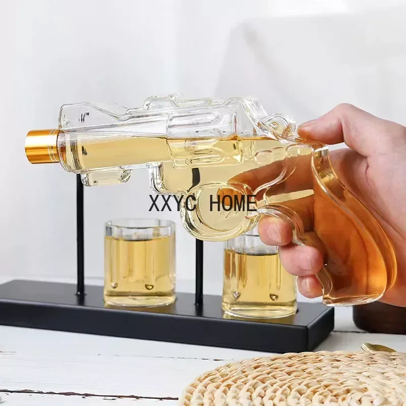 Juego cantador cristal revólver dispensador winkel контенedor bebida bar botella vidrio en forma