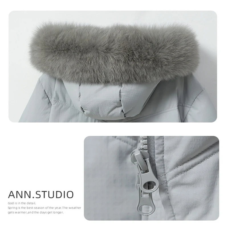 DEODAR White Duckdown Women's Parkas 2022 Winter Oversized Warm Hooded Down Jacket Long Fur Collar Loose Puffer Coat Ladies Snow