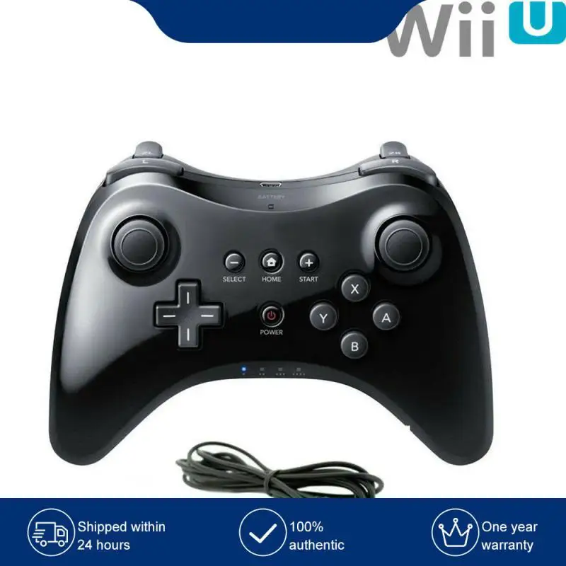 Comfortable Gamepads Ergonomic Game Pad Tv Box Controller Black High Quality Wireless Controller Gamepad For Wii U Plastic