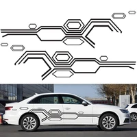premium pvc removable side skirt sport style car body decal for automobile car body decal car decorative sticker