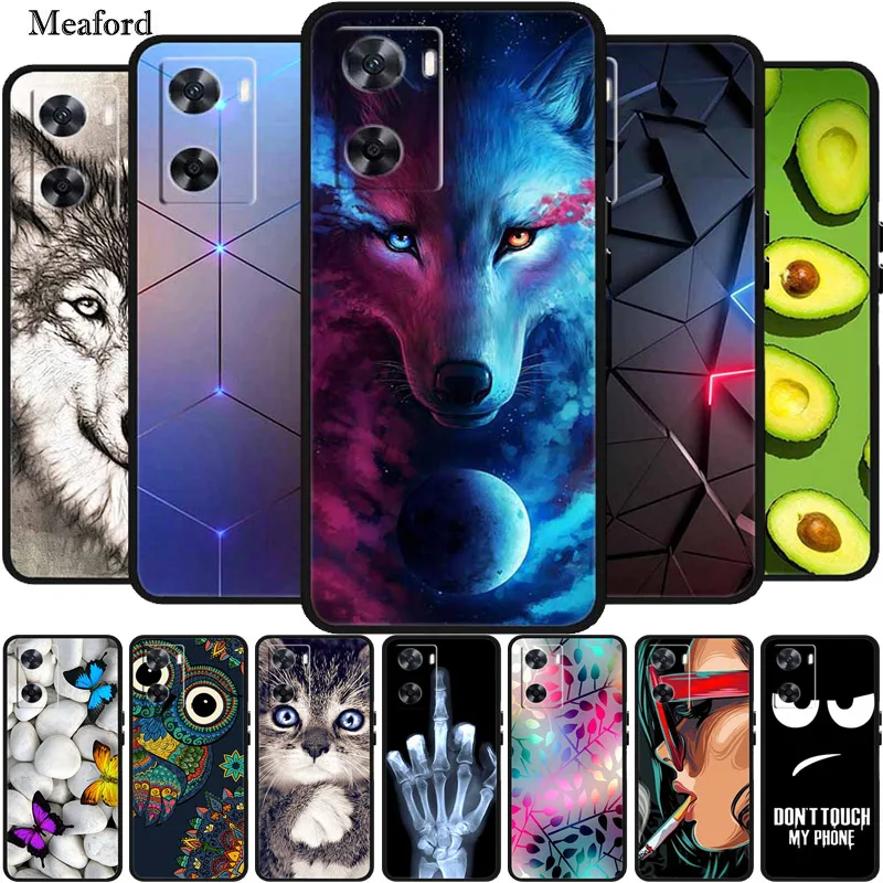 Animals Case For Oppo A57 A57S A57E Soft Silicone Back Cover for OPPO A57S A57E Phone Case OPPOA57 Shockproof CPH2385 Wolf Coque