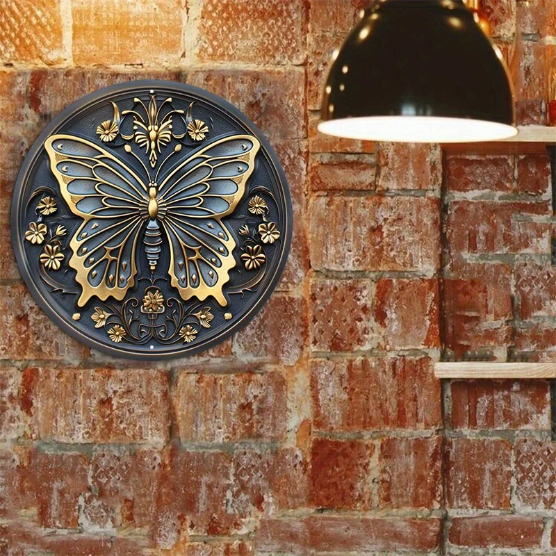 Декоративный Алюминиевый металлический знак в виде бабочки круглая дверная