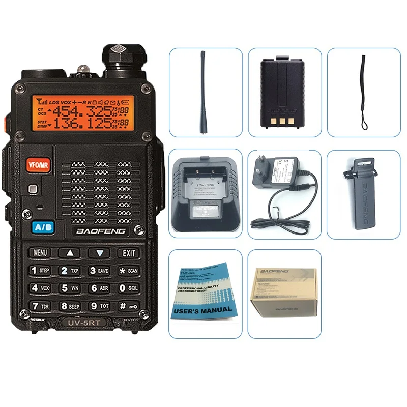 BaoFeng BF-F8HP (UV-5RT) 5-Watt Dual Band Two-Way Radio (136-174MHz VHF & 400-520MHz UHF) Includes Full Kit with Battery