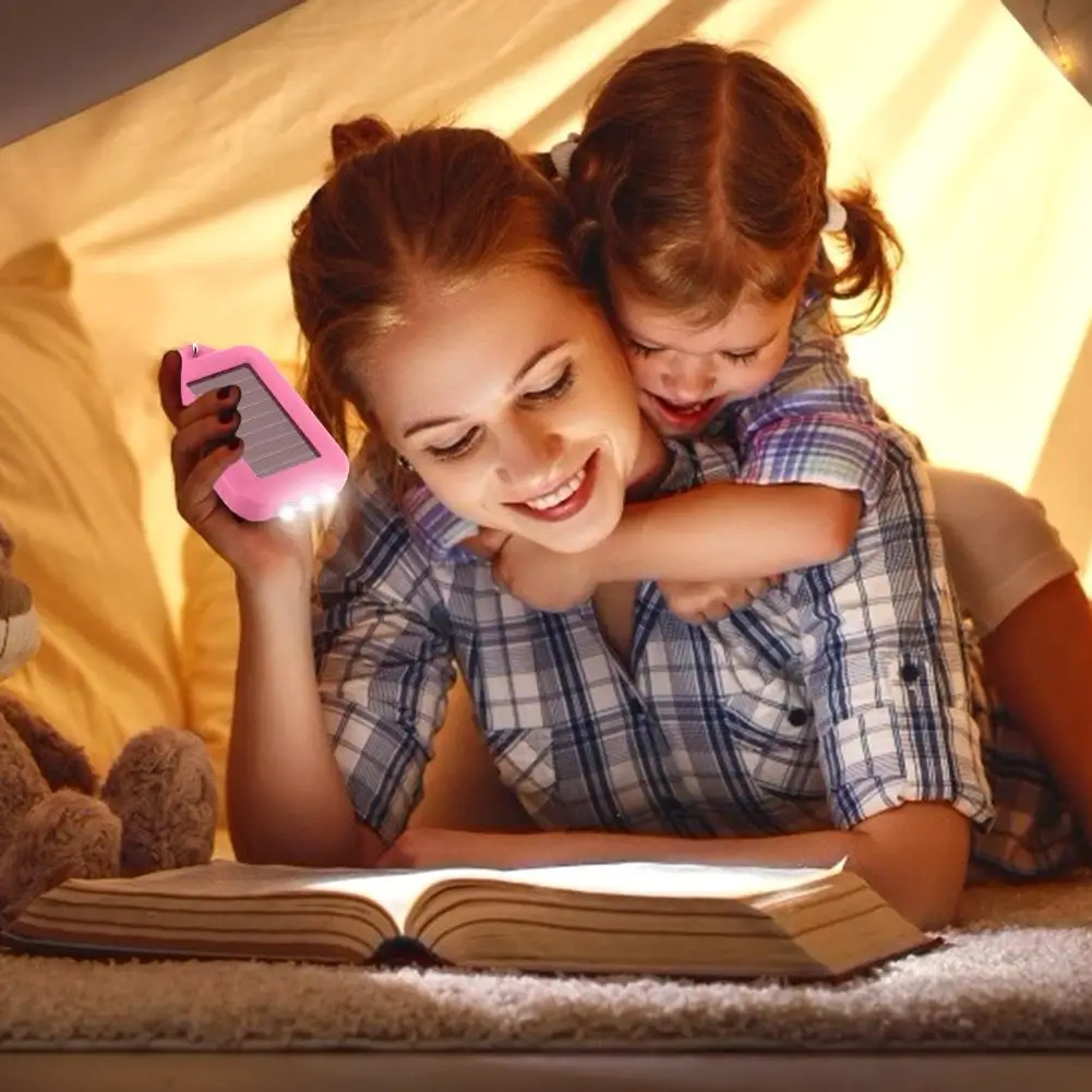 

Портативный светодиодный фонарик на солнечной батарее, уличный Компактный переносной аварийный фонарь с брелоком для ключей, удобная пере...