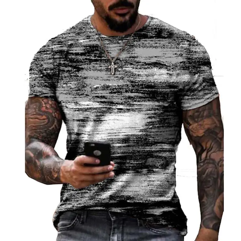 

Рубашка мужская с 3D-принтом граффити, уличная одежда, топ из полиэстера с круглым вырезом и коротким рукавом, Повседневная Свободная футболка, одежда 6XL, лето