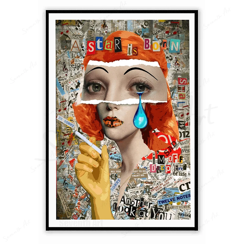 

Abstract Blue Tears Posters Prints on Canvas New Girl Artwork for Home Wall Art Decoration 2022 New Painting Design Anime Decor