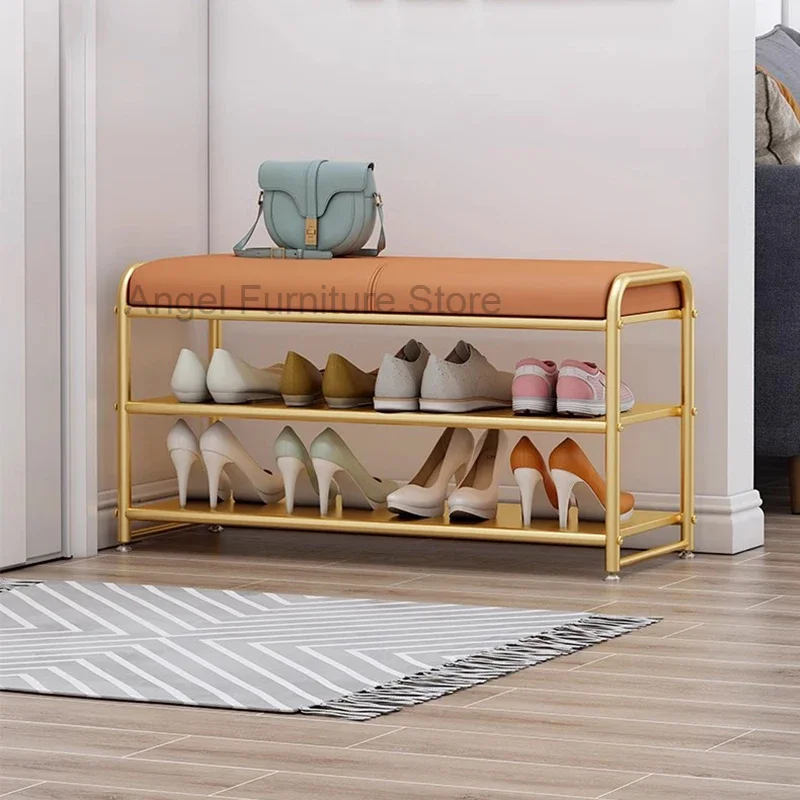Современная металлическая полка для обуви органайзер полки гостиной роскошная