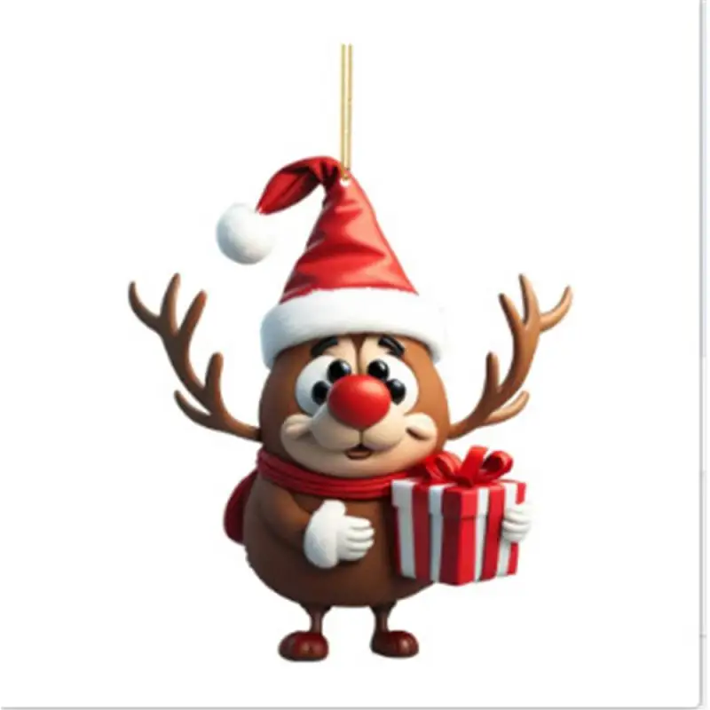 2025 мультяшный олень подвеска на рождественскую елку атмосфера рождественской