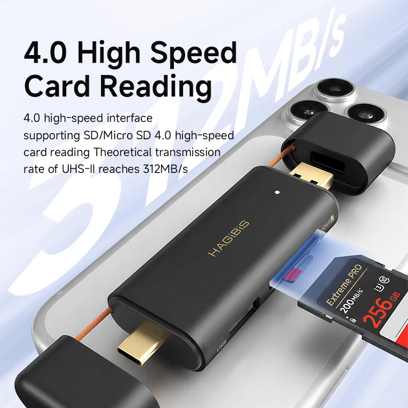 Фото Высокоскоростной кард-ридер Hagibis для памяти SD 4.0/3.0, Micro SD, адаптер 3 в 1, CFexpress Type A/Type B для Nikon, Canon, Sony CCD. №2