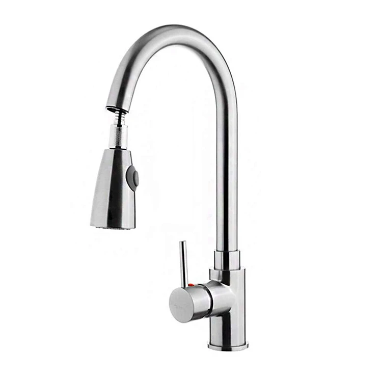

Kitchen pull-out hot and cold tap kitchen faucet with two water outlet functions