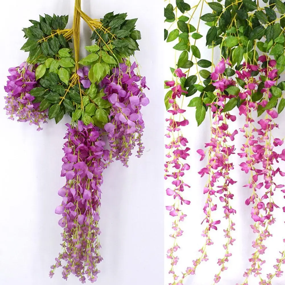 

12 pieces of wisteria simulation flower wreath arches wedding home garden office corridor ceiling plant wall decoration