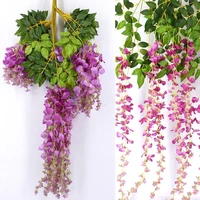 12 pieces of wisteria simulation flower wreath arches wedding home garden office corridor ceiling plant wall decoration