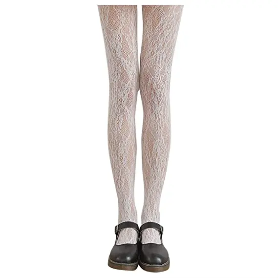 Women's Sheer Tights Patterned Black Silk Fishnet Stockings Ultra Shimmery High Waist Footed Pantyhose |