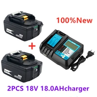 100 bl1860 rechargeable battery 18 v 18000mah lithium ion for makita 18v battery bl1840 bl1850 bl1830 bl1860b lxt 400charger