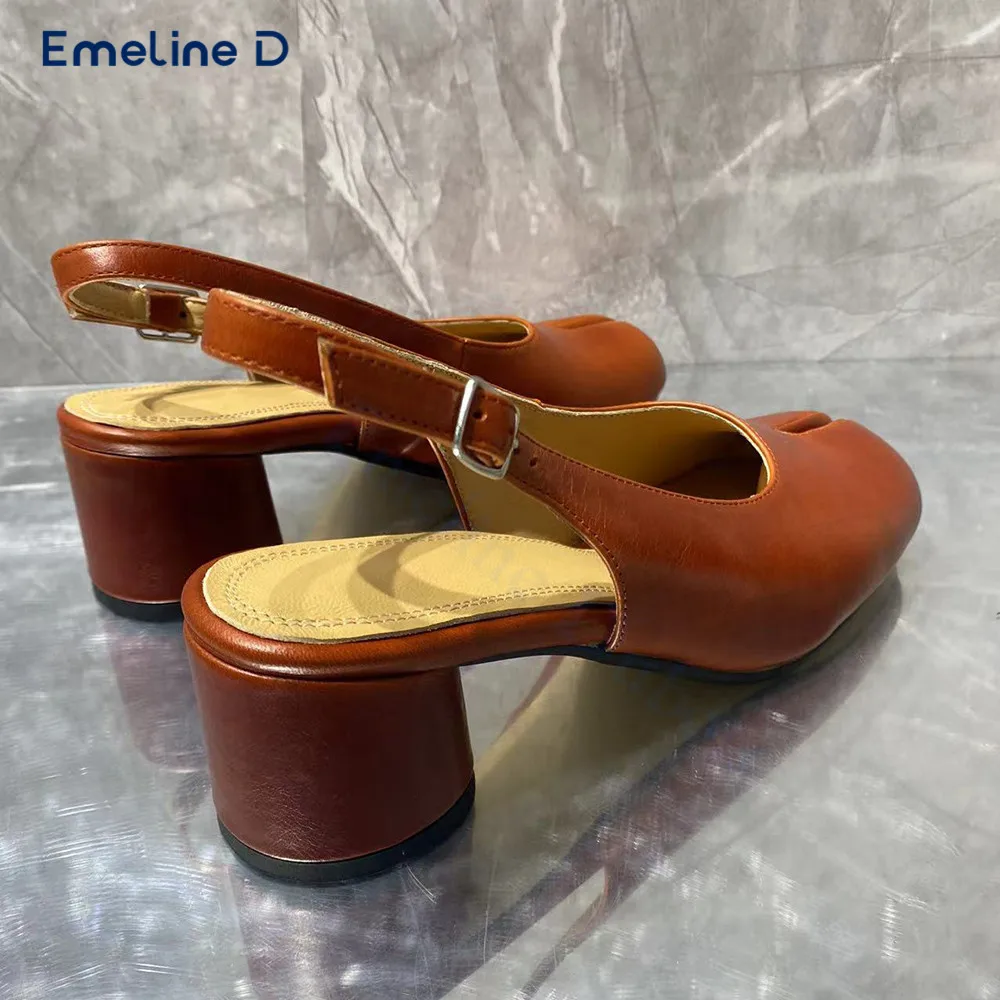 Коричневые туфли без шнуровки таби однотонная кожаная повседневная обувь на