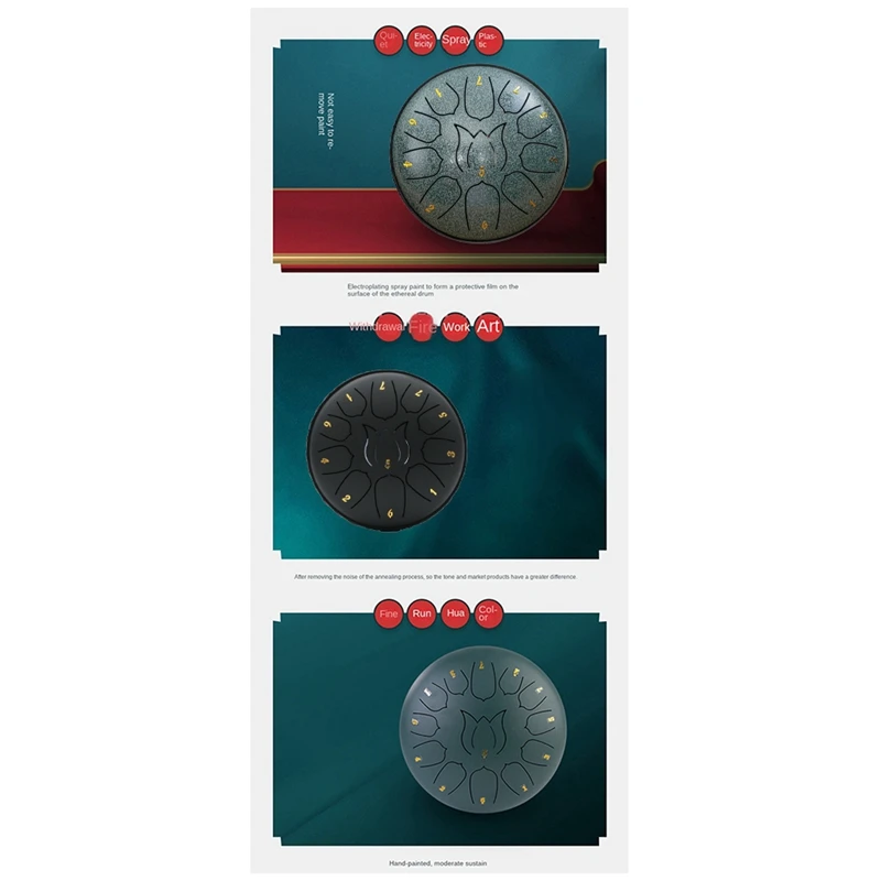 6-Inch 11-Tone Rain Drum Outdoor Garden Waterproof Music Forget Friends Adult Handheld