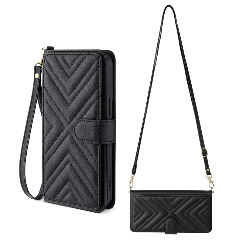 Для Blackview Shark 9 5G чехол-брелок на запястье сумка плечо из искусственной кожи задняя