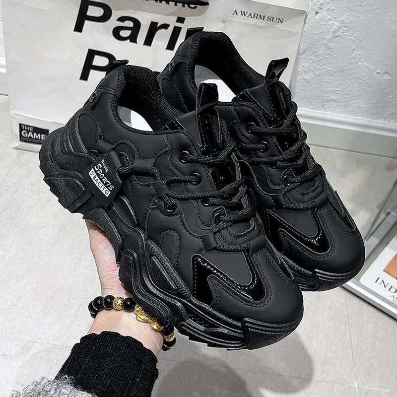 

2022 New High Quality PU Platform Shoes New Women Casual Shoes Breathable Outdoor Thick Sole Chunky Sneakers Zapatillas Mujer