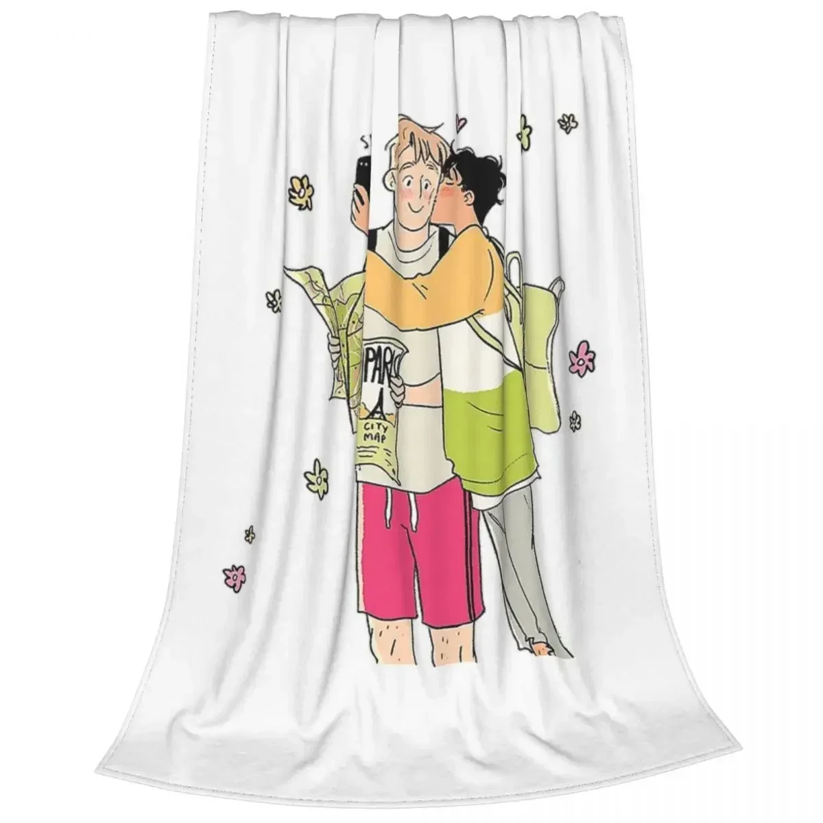 Heartstopper-Manta de franela Kawaii arcoíris Lgbt Yaoi Boy Love mantas creativas para el hogar Hotel sofá edredón