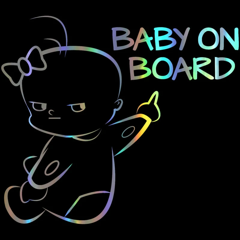 

Car Sticker Vinyl Baby on Board Funny Sticker Decal Reflective Laser MotorcycleLaptop Car Styling 3D Stickers Warning Sign