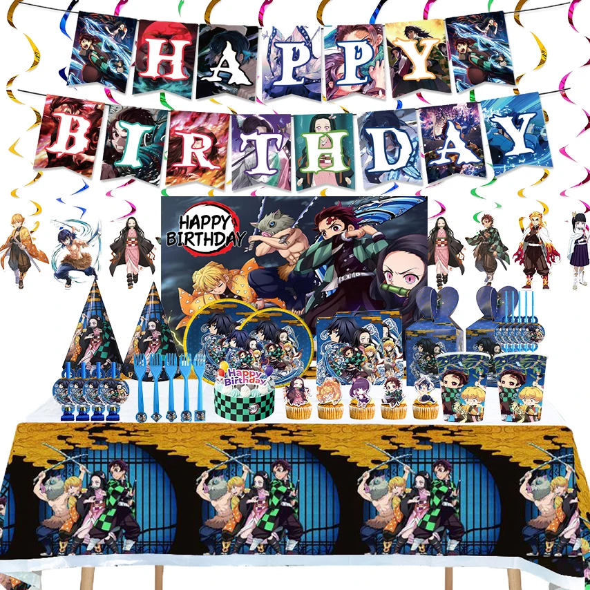 

Anime Demon Slayer Kimetsu No Yaiba Party Decor Baby Shower Kids Birthday Party Decorations Supplies Balloons Set Customizable