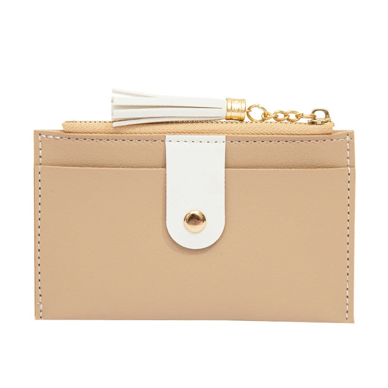 Card bag women's Korean version xiaoqingxinliusu zero wallet multi card splicing contrast color Mini Wallet women