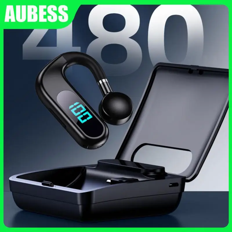 

Led Digital Display Sports Ear Hook Dc 5v S30 Wireless Headset Single Ear Rotary Bone Conduction Headset Waterproof Commercial
