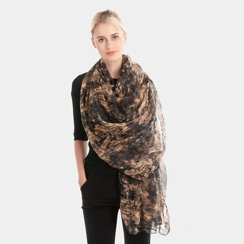 Винтажный Мозаичный Шарф С Геометрическим Принтом 180 См X 90 Женский