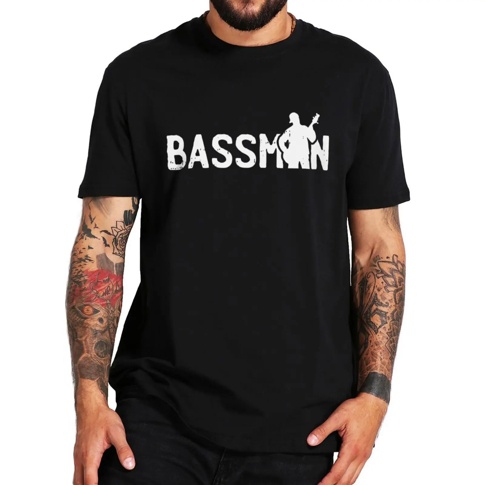 

Футболка для музыкантов, бас-плеер, забавные подарки для любителей бас-гитары, винтажные футболки, повседневные летние хлопковые футболки п...