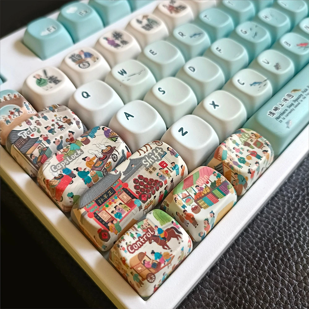 Фото Trend Qingming Shanghetu Keycap MOA/Оригинальная высота PBT Пятисторонняя сублимация №1