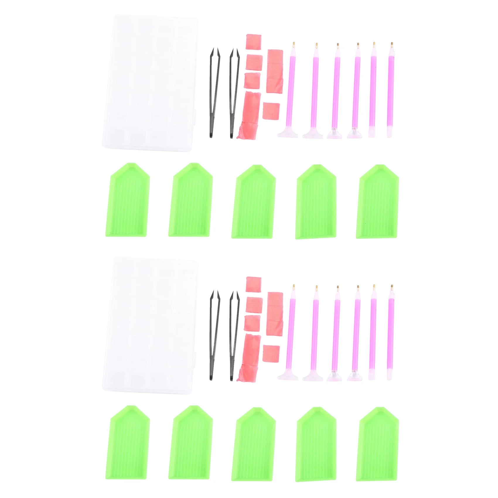 

48 Pieces DIY Diamond Painting Cross Stitch Tool Set Including Diamond Stitch Pen, Tweezers, Glue, Plastic Tray