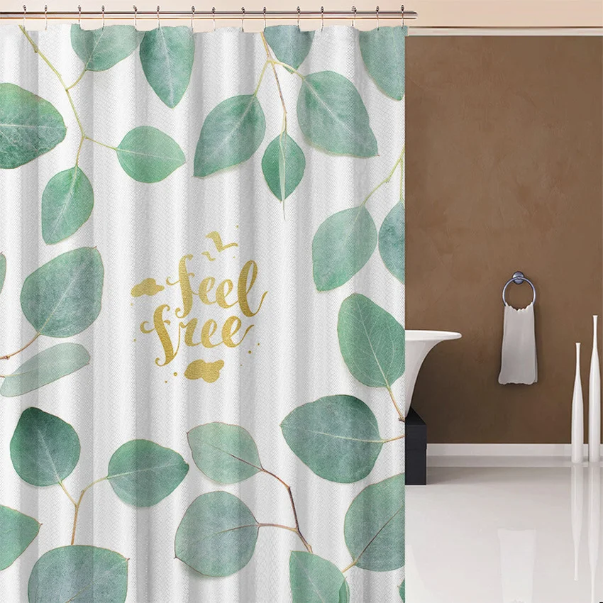 Водонепроницаемая душевая занавеска из полиэстера с цифровой печатью