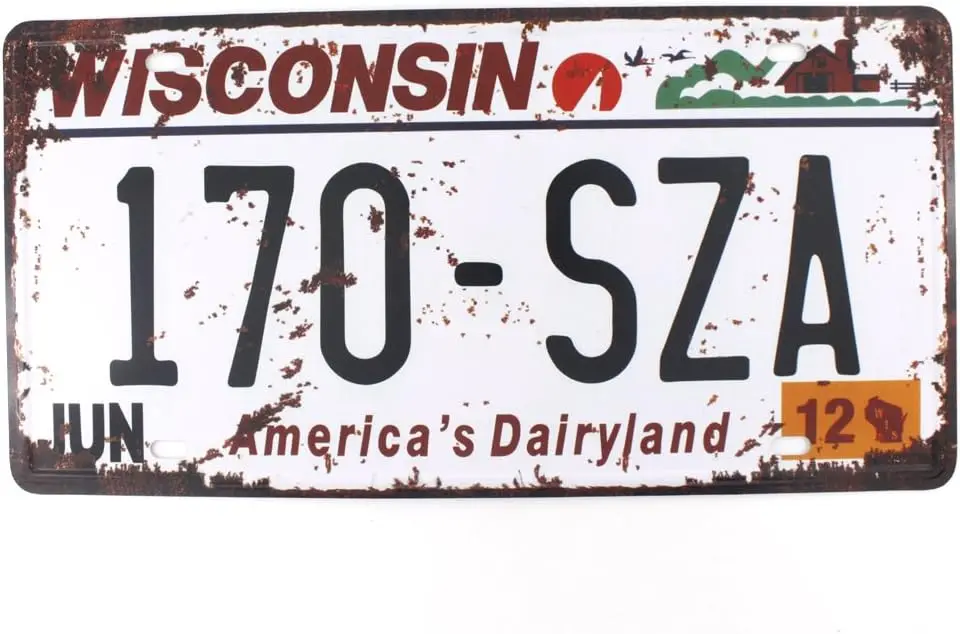

Металлическая табличка Wisconsin 6x12 дюймов