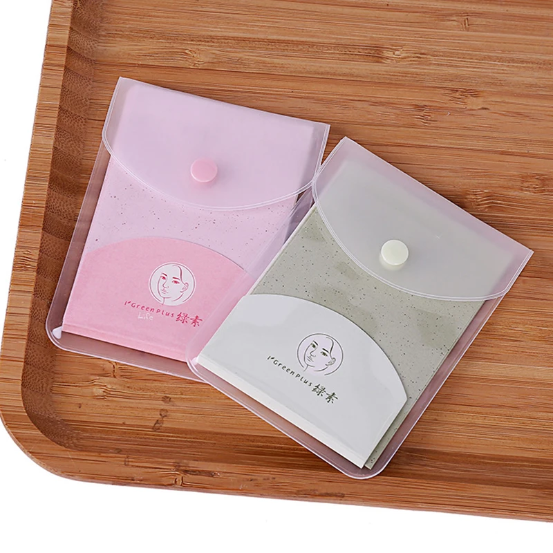 

160Pcs Protable Facial Absorbent Paper Oil Control Wipes Green Tea Sheet Oily Face Blotting Matting Tissue Makeup Facial Clean