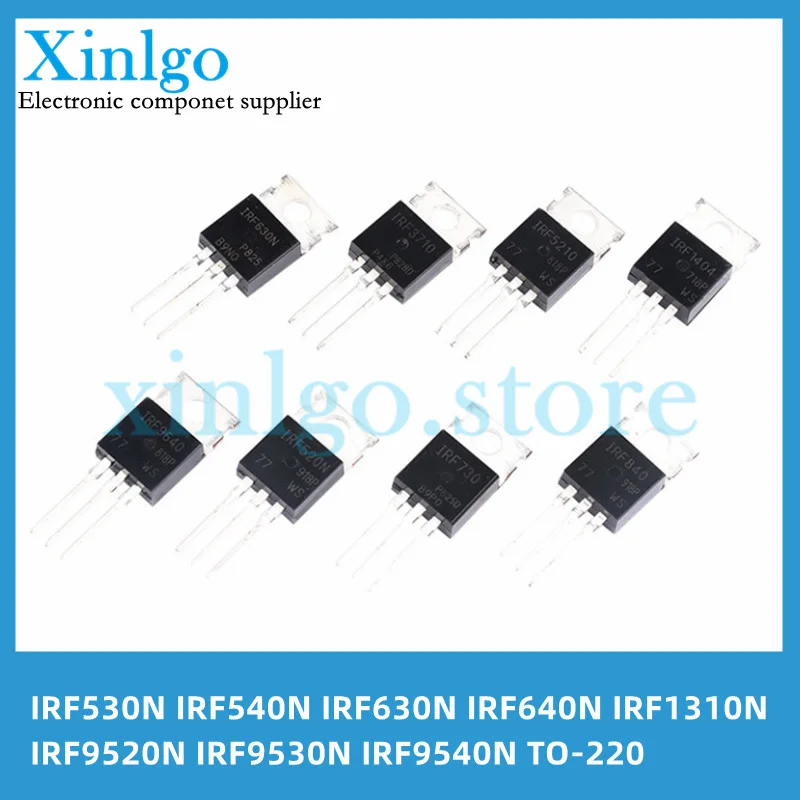 

10PCS/LOT Transistors TO-220 IRF530N IRF540N IRF630N IRF640N IRF1310N IRF9520N IRF9530N IRF9540N PBF NPBF