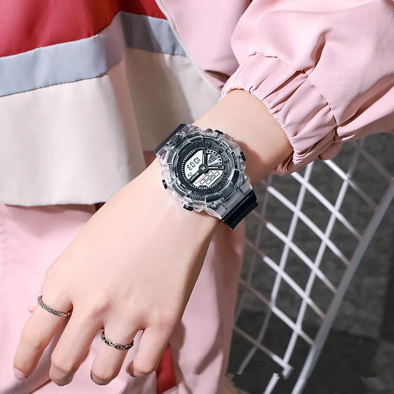 Женские Спортивные Цифровые Наручные Часы С Белым Силиконовым Ремешком Модные И