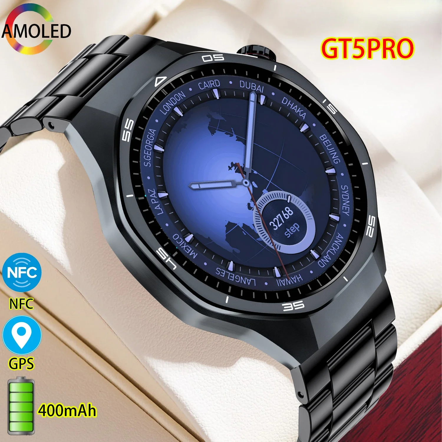 Новые умные часы GT5 Pro 2024 года для мужчин и женщин — экран AMOLED HD Bluetooth-вызов GPS NFC