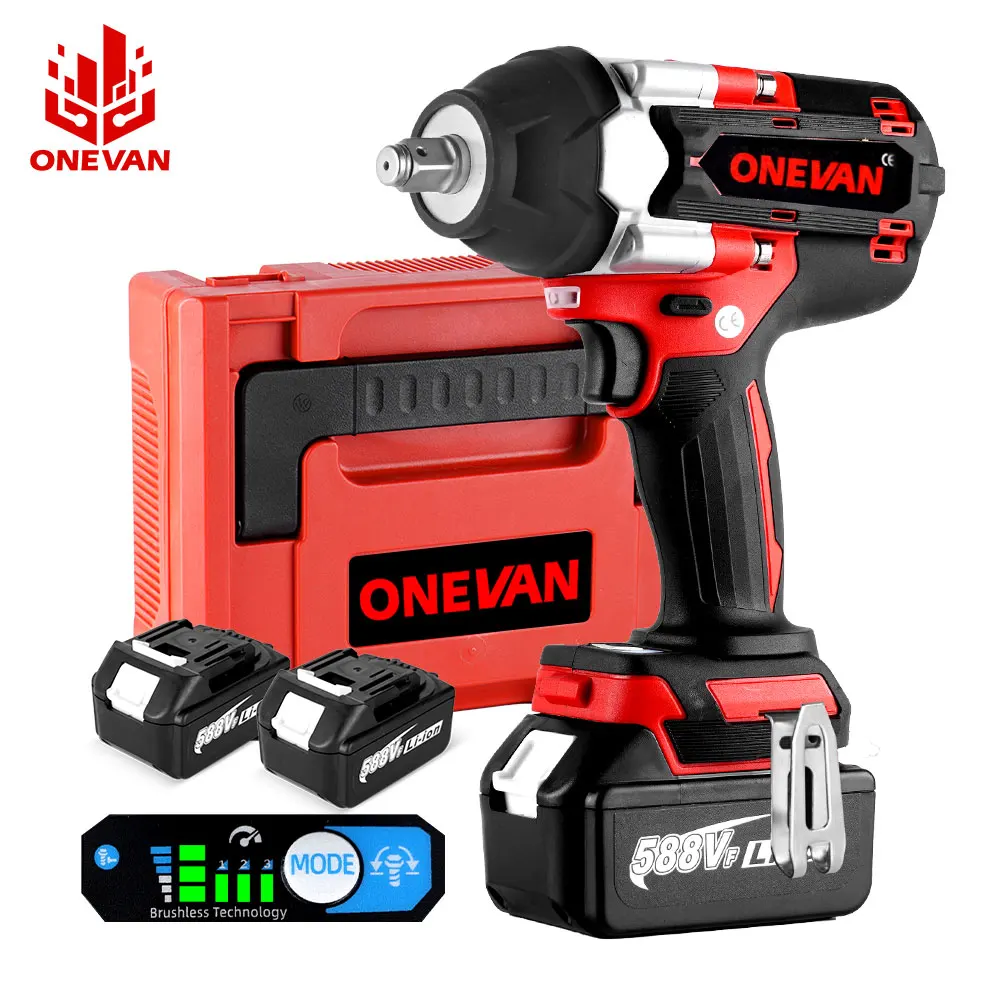 

ONEVAN 1800N.m High Torque Electric Wrench 1/2 Inch Brushless Impact Wrench DTW700 Cordless Power Tool For Makita 18v Battery