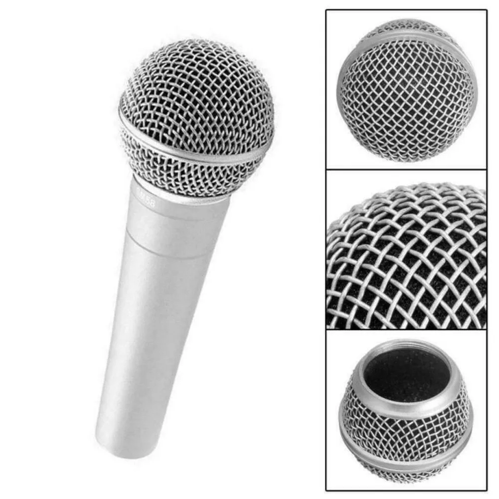 

Metal Replacement-Head Mesh Microphone Grille For Shures-SM58 Cardioid Pick-up Pattern Replacement Ball Head Microphone Grille