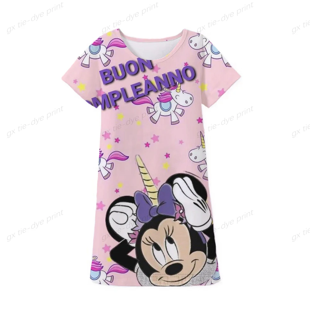 

Summer new children's wear dismickey mouse Princess Dress round neck short sleeve printed girl casual cartoon cute dress 2022