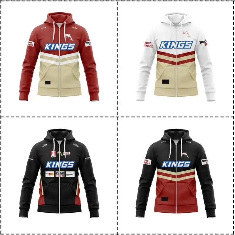 Толстовка с капюшоном на молнии изображением 2024 дельфинов для