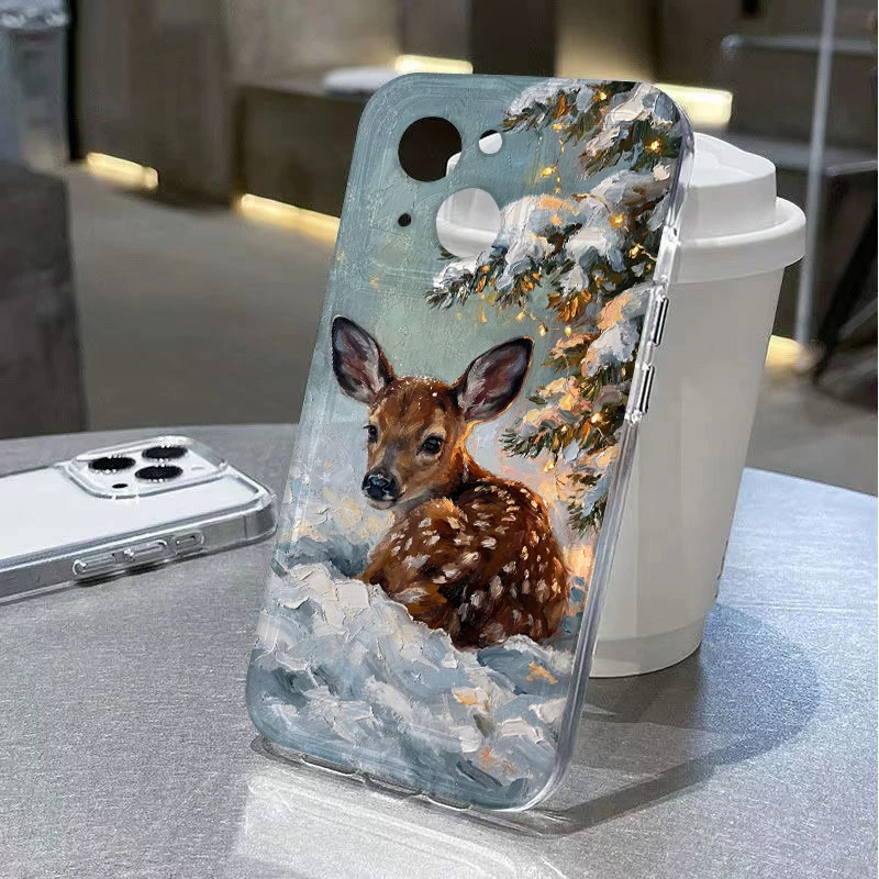 Фото Мягкий чехол для телефона с рисунком оленя Sika Deer Elk для Xiaomi Redmi Note 13 14 15 Pro Plus 12 11S 11T 5G 10S 9S 4G, задняя крышка с узором №4