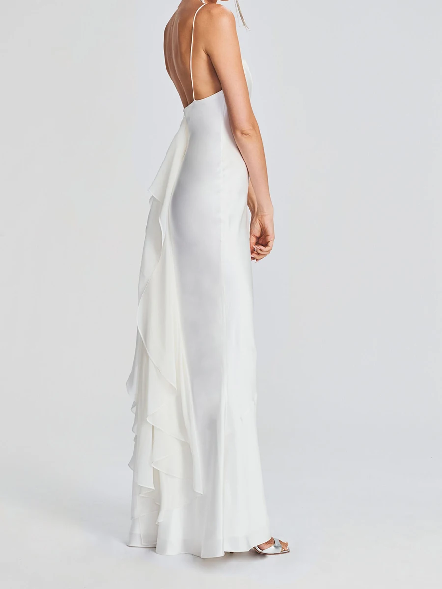 

Элегантный и привлекательный Y2K с глубоким вырезом на спине и тонкими бретельками Для женщин-идеально подходит для клубных вечеринок, сарафанов