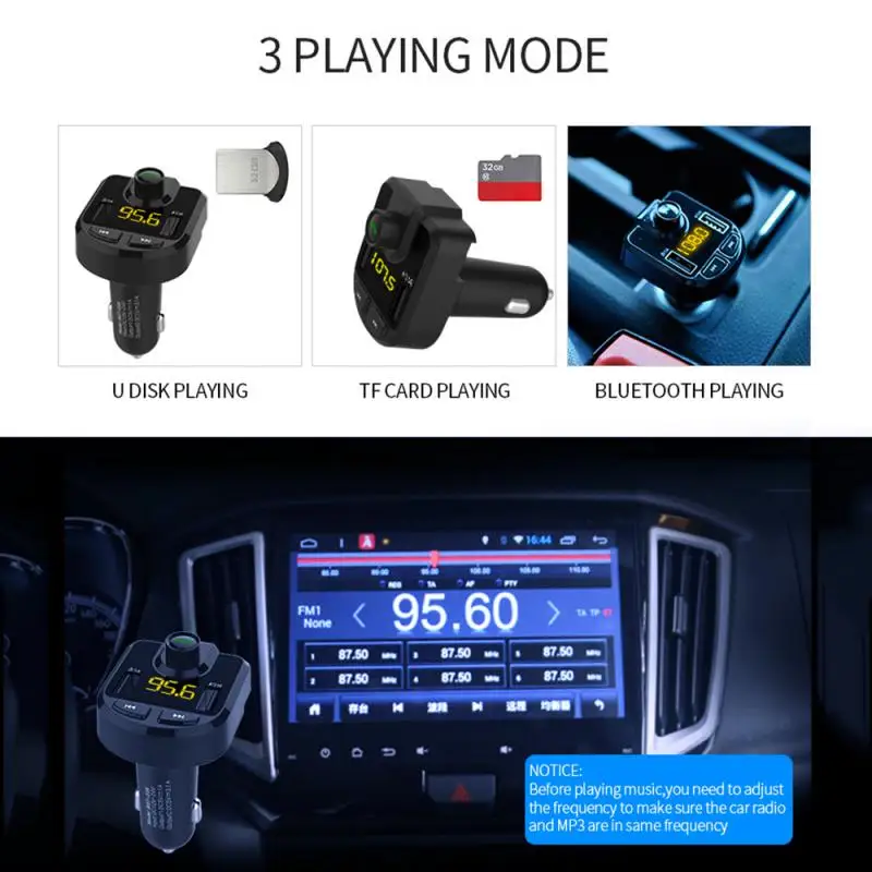 

FM Transmitter Bt36 Car Mp3 Bluetooth Hands-free Calling Music Player Auto Charger Charging Adapter USB 3.1A