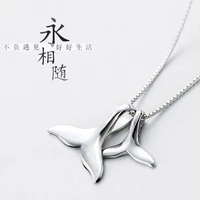 sterling silver necklace female dolphin fishtail simple student mori pendant collar chain drone to send gifts to girls