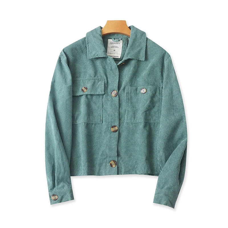 Вельветовая верхняя одежда с лацканами весенне-осенний новый универсальный