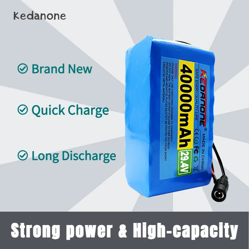 

New 24V 30Ah Electric Bike Moped 7S3P 18650 Li-ion Battery Pack 29.4V 40000mAh Electric Scooter Li-Ion Battery Pack + 2A Charger